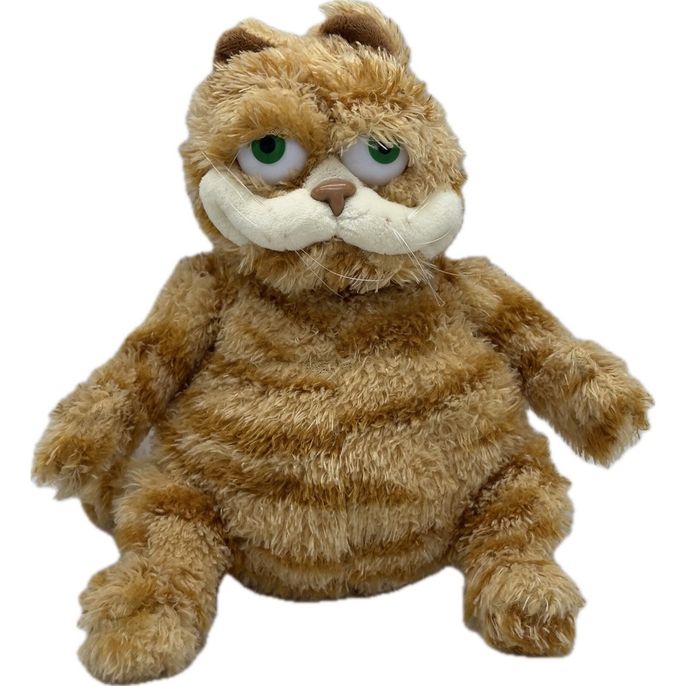 Fei Mao Orange Tabby Kitty Cat‎ Plush Striped Whiskers Green Eyes 10" Ugly Crazy